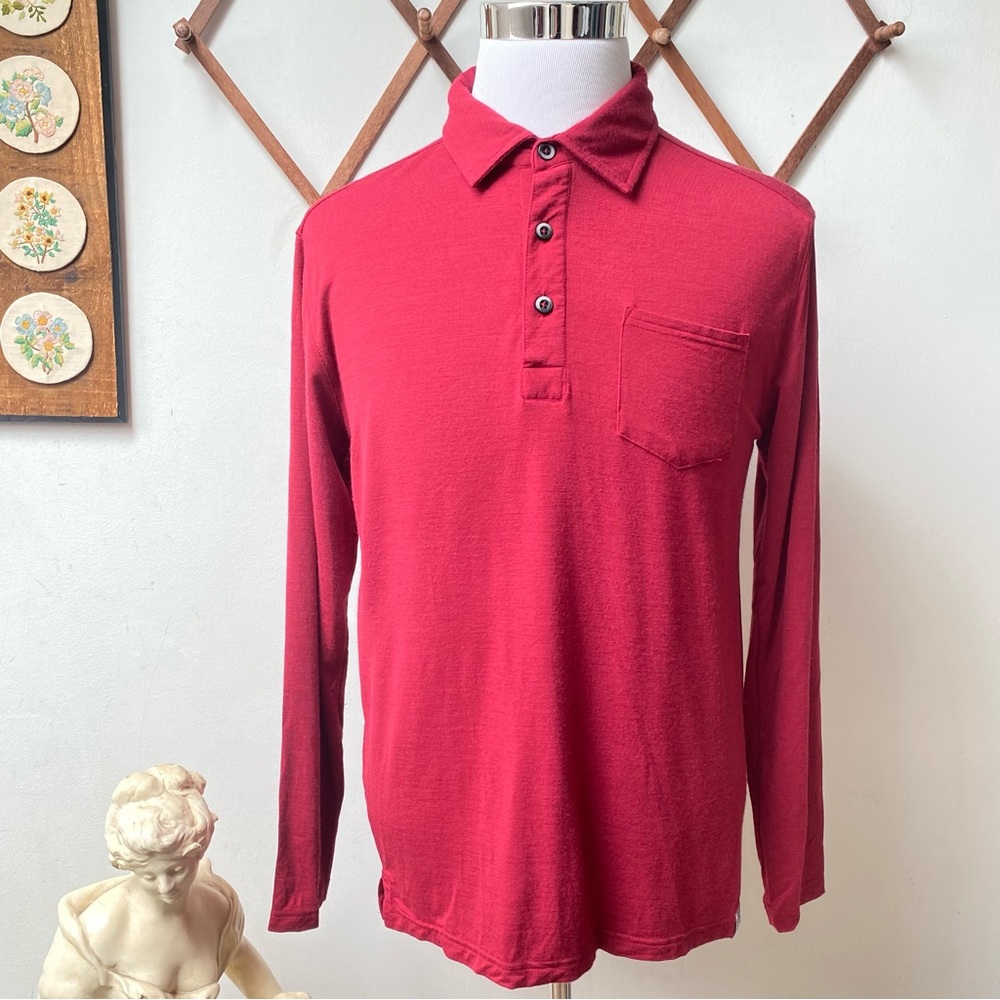 Coolibar Suntect Merino Wool Long Sleeve Polo UPF 50